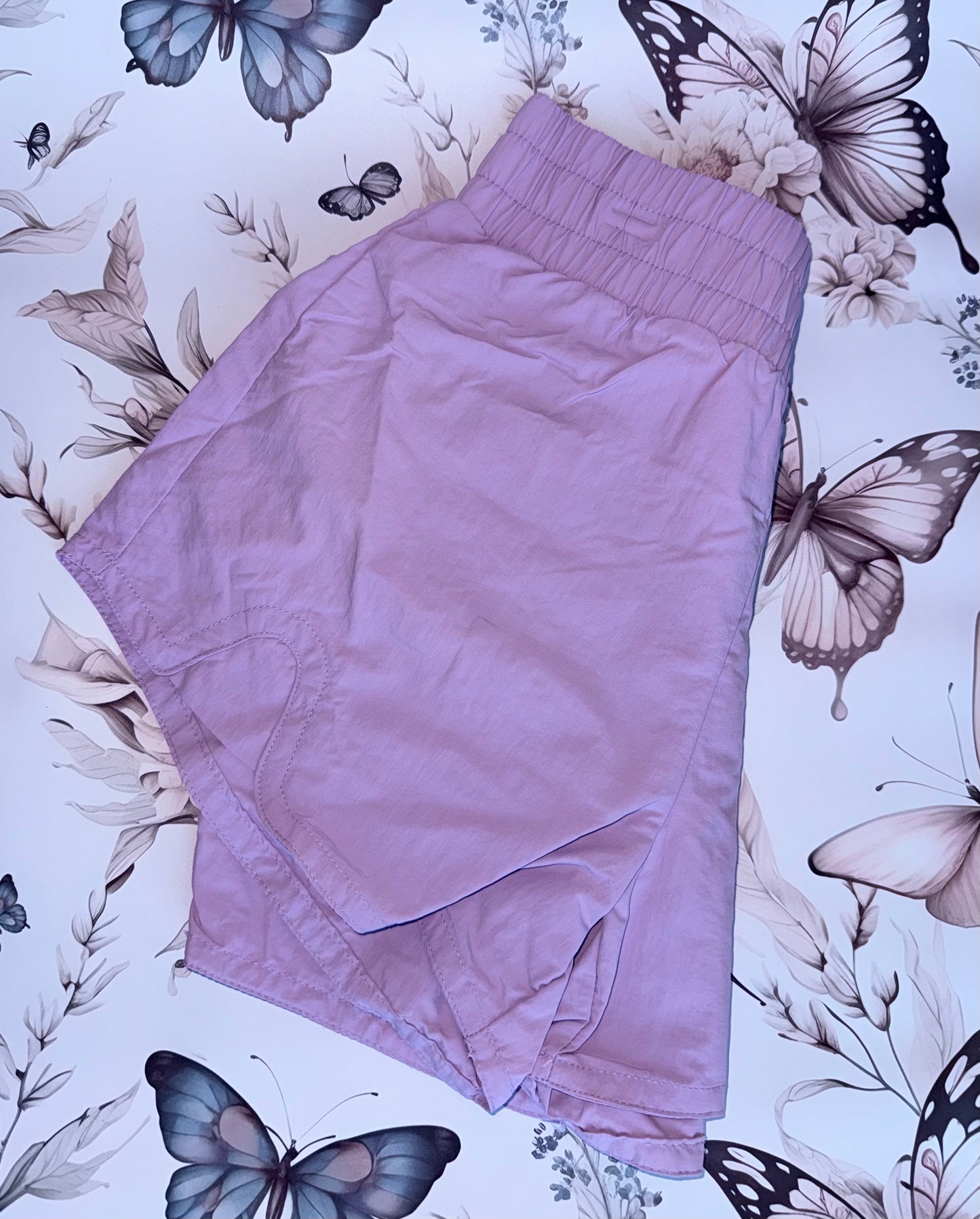 Purple track shorts
