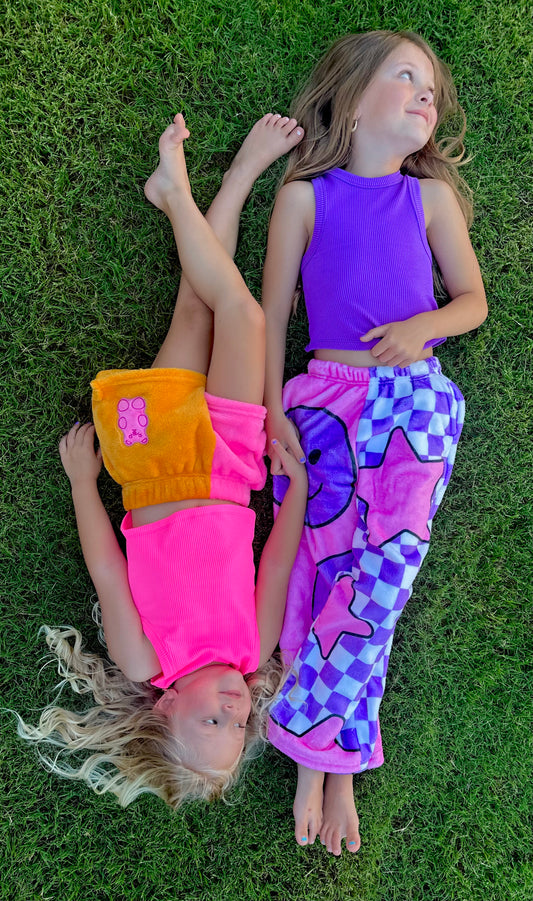 Gummy Bear Color Block Plush Shorts