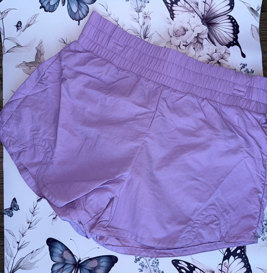 Purple track shorts
