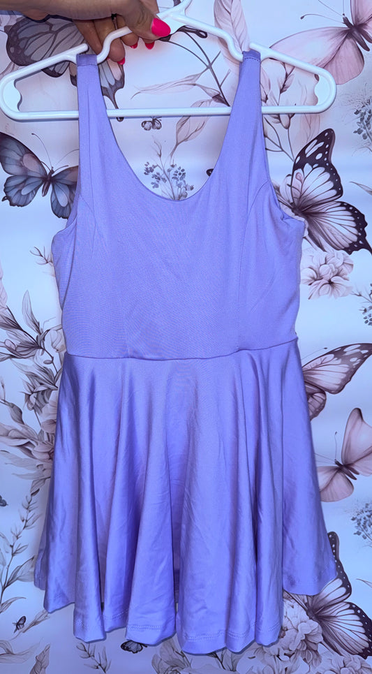 Golfing girl-purple athletic dress